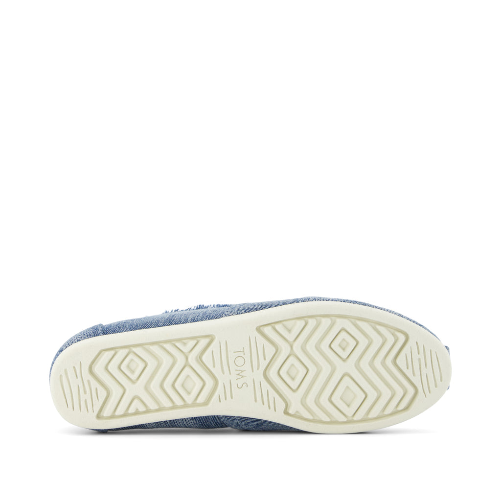 Alpargata  - Dark Blue Sky Textured Denim with Fray Bottom Sole View