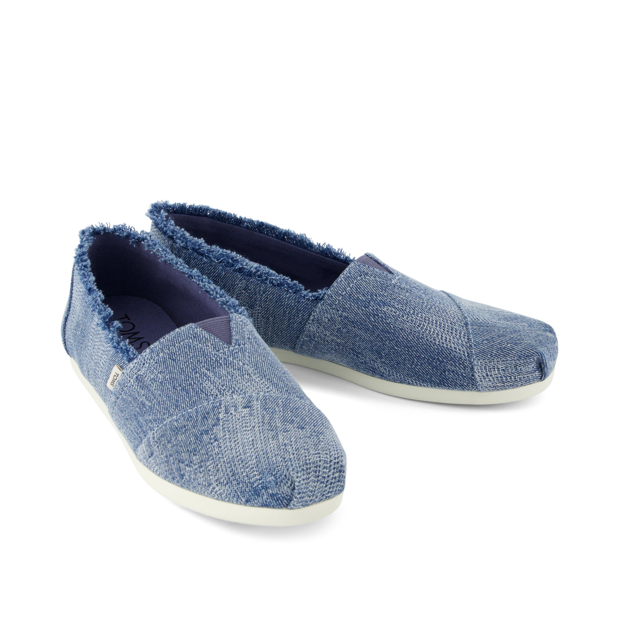 Alpargata  - Dark Blue Sky Textured Denim with Fray Front View