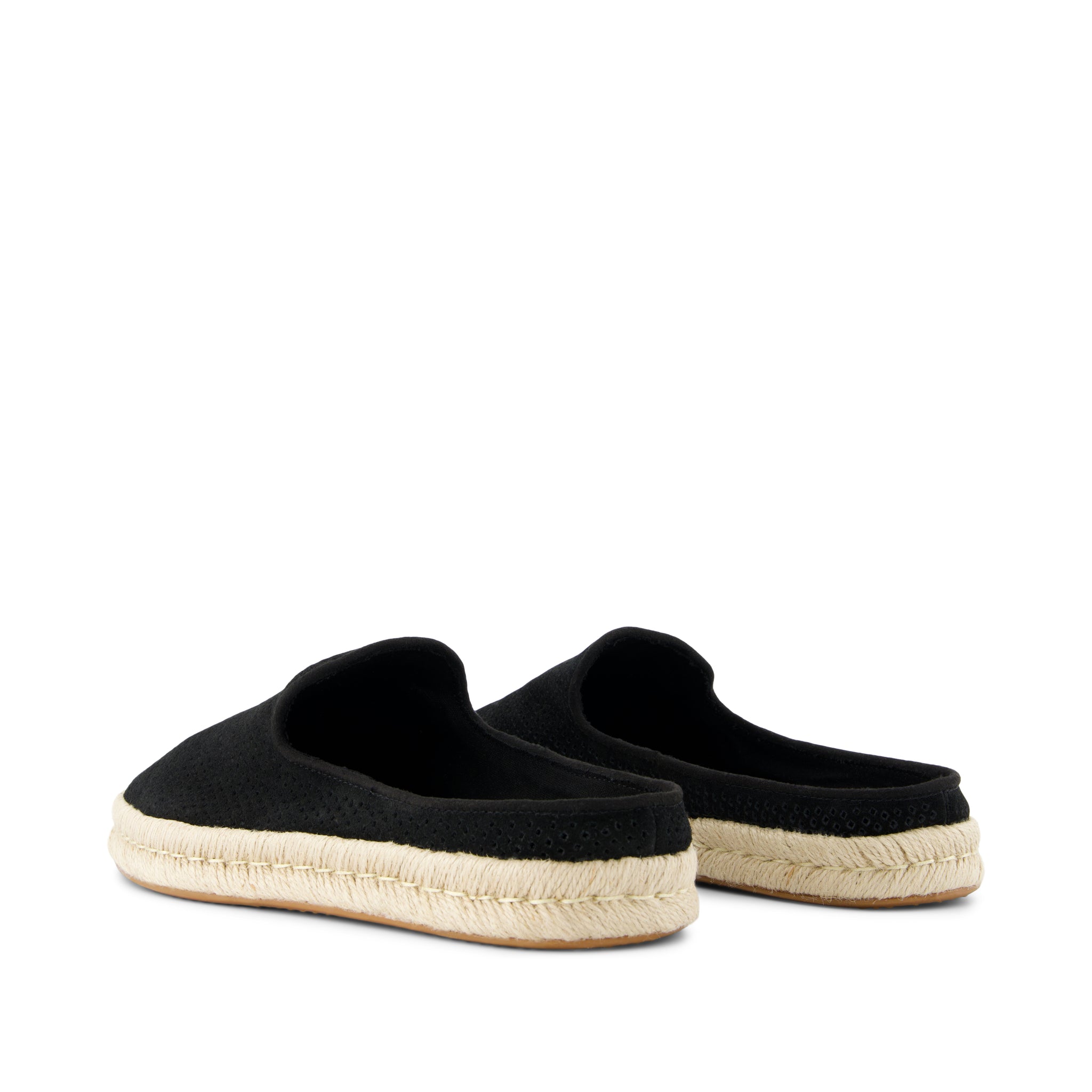 Santiago Mule - Black Diamond Perforated Suede Back View