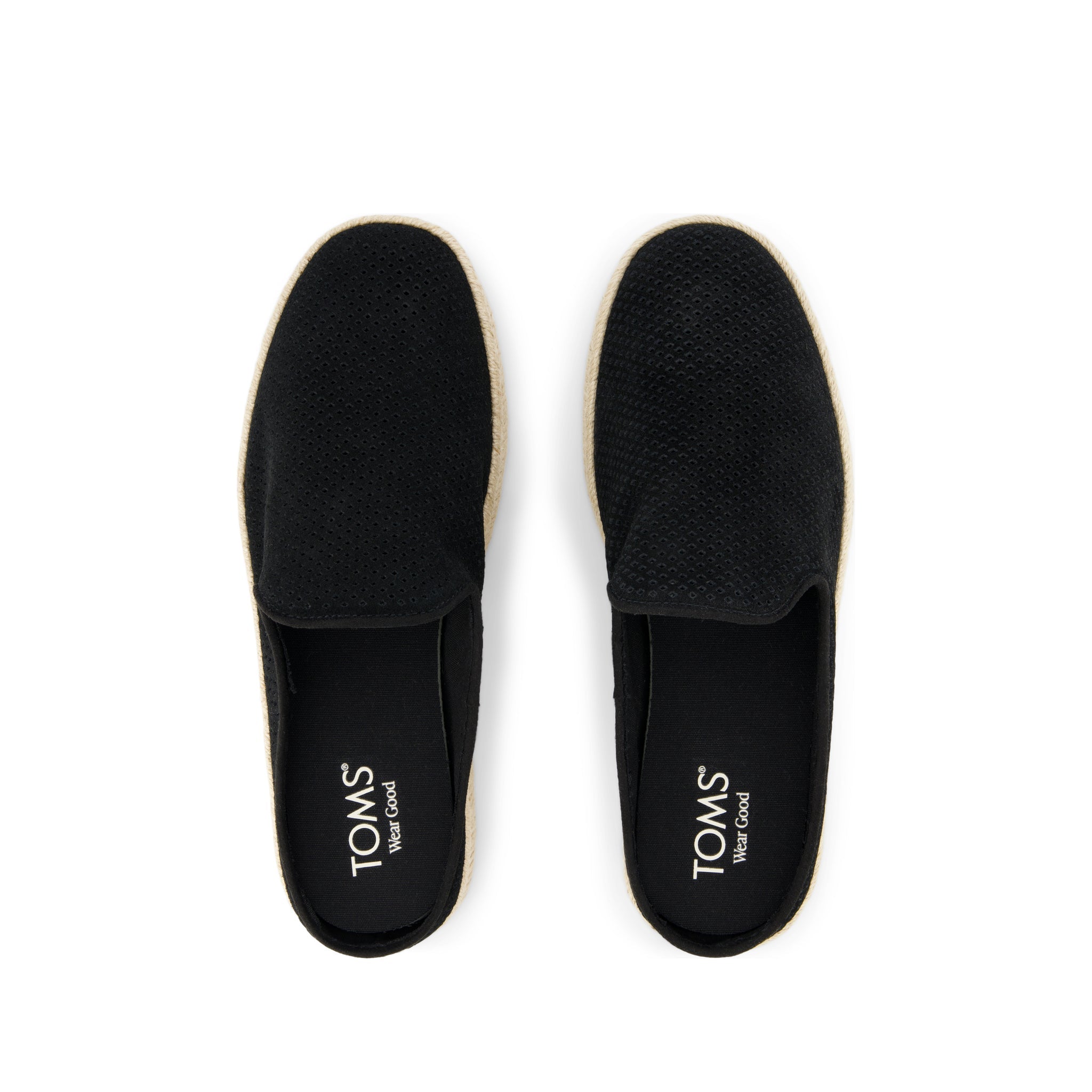 Santiago Mule - Black Diamond Perforated Suede Top View