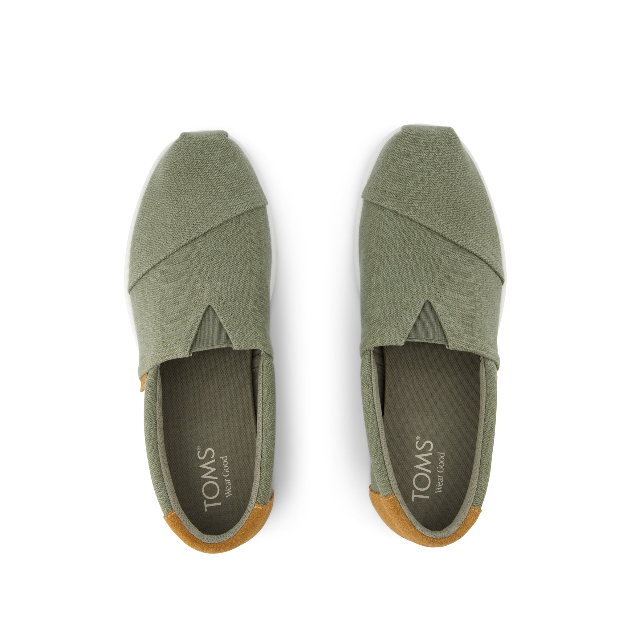 Alp FWD - Vetiver Grey Herringbone Canvas and  Tan Suede Top View