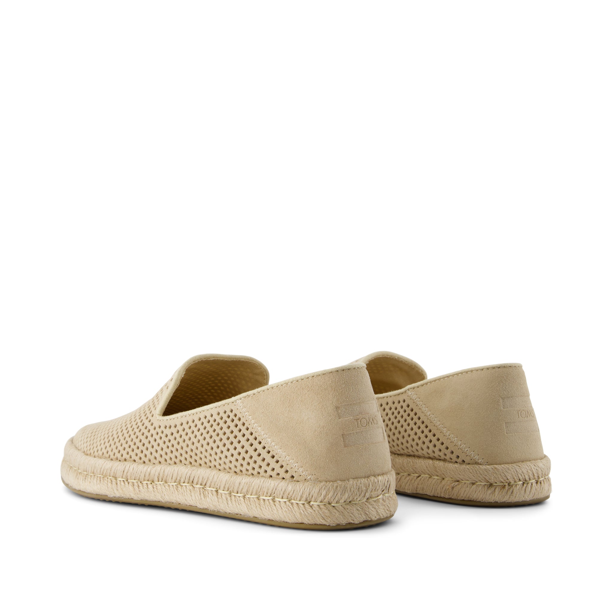 Santiago Loafer - Almond Diamond Perforated Suede Back View