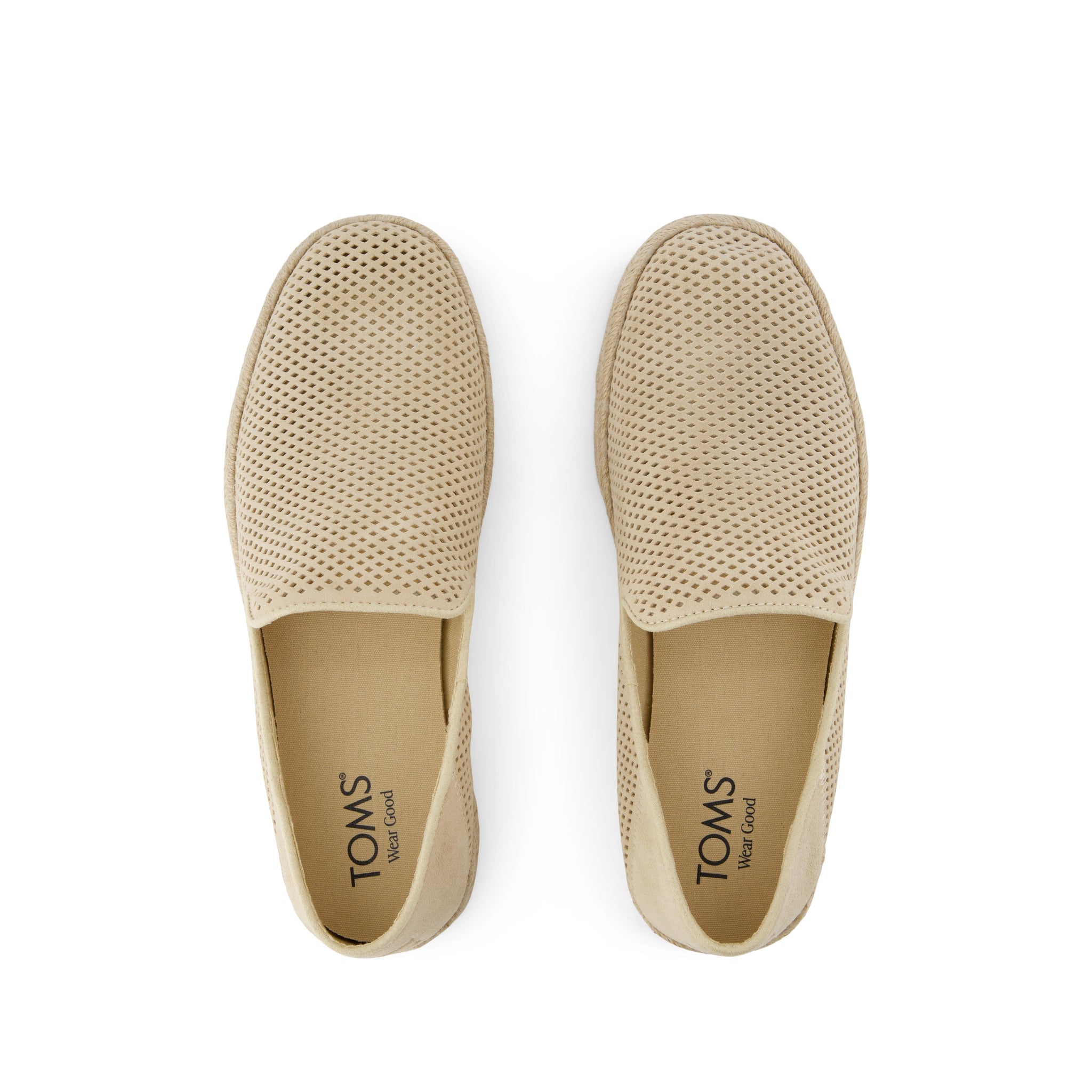 Santiago Loafer - Almond Diamond Perforated Suede Top View