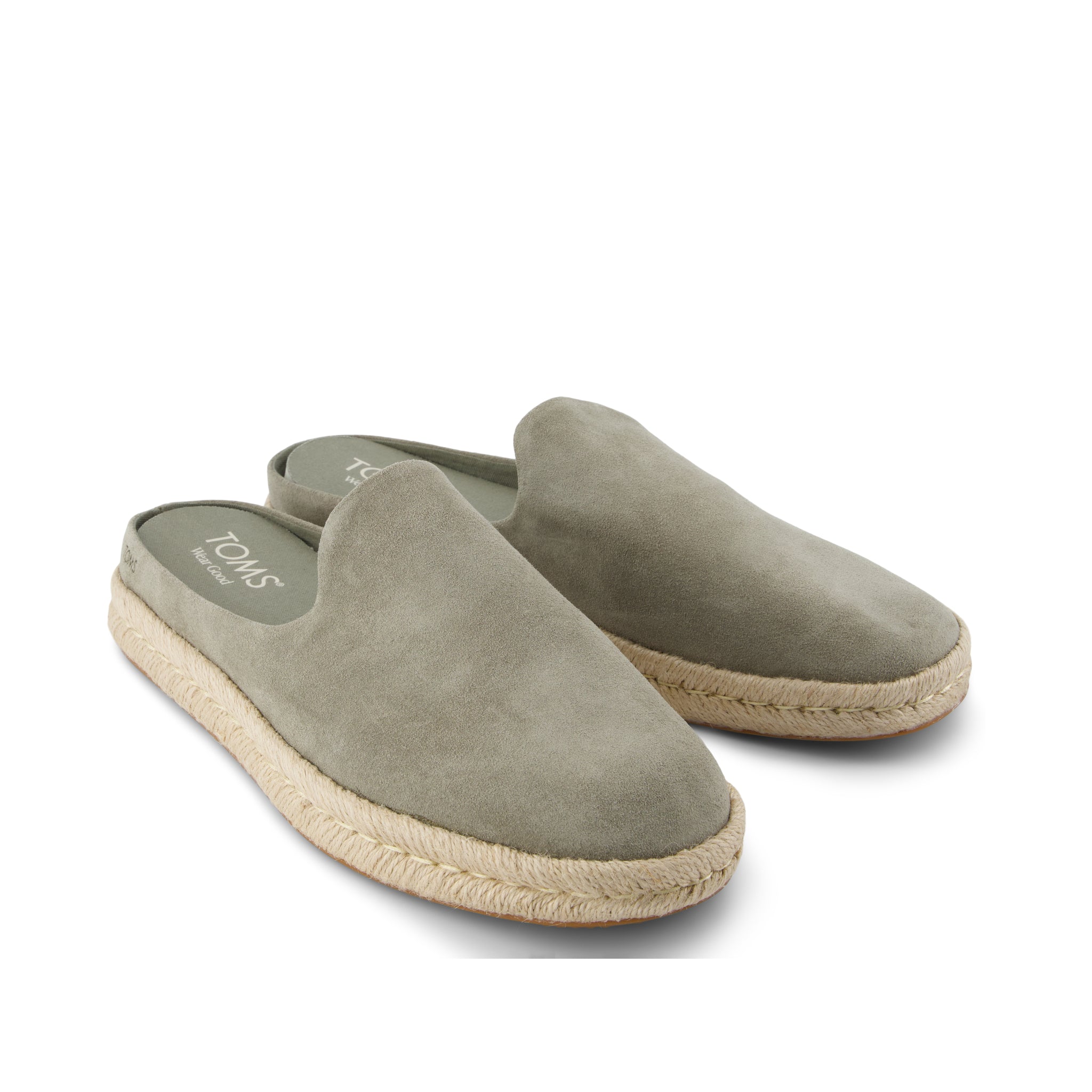 Santiago Mule - Vetiver Grey Suede Front View
