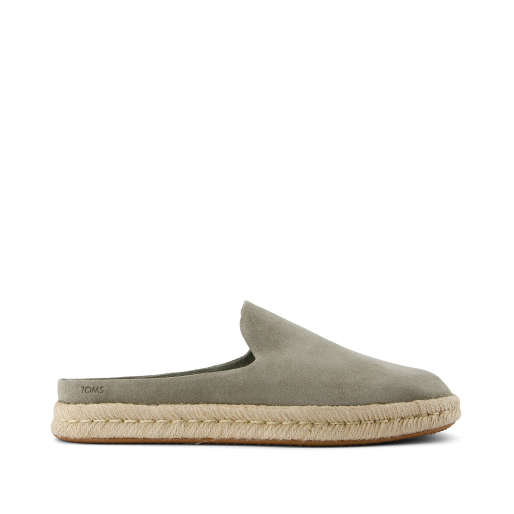Santiago Mule - Vetiver Grey Suede Side View