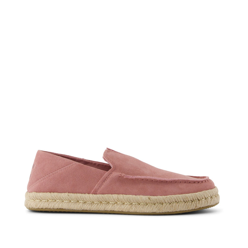 Alonso Loafer Espadrille - Ash Pink Suede Side View