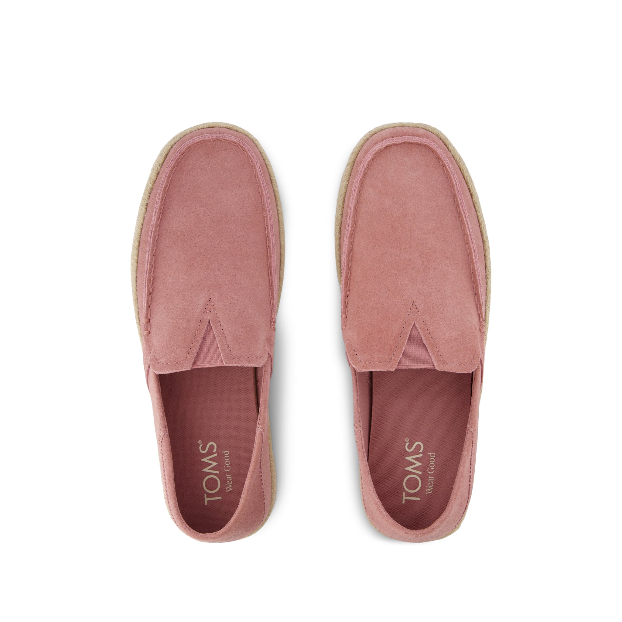 Alonso Loafer Espadrille - Ash Pink Suede Top View
