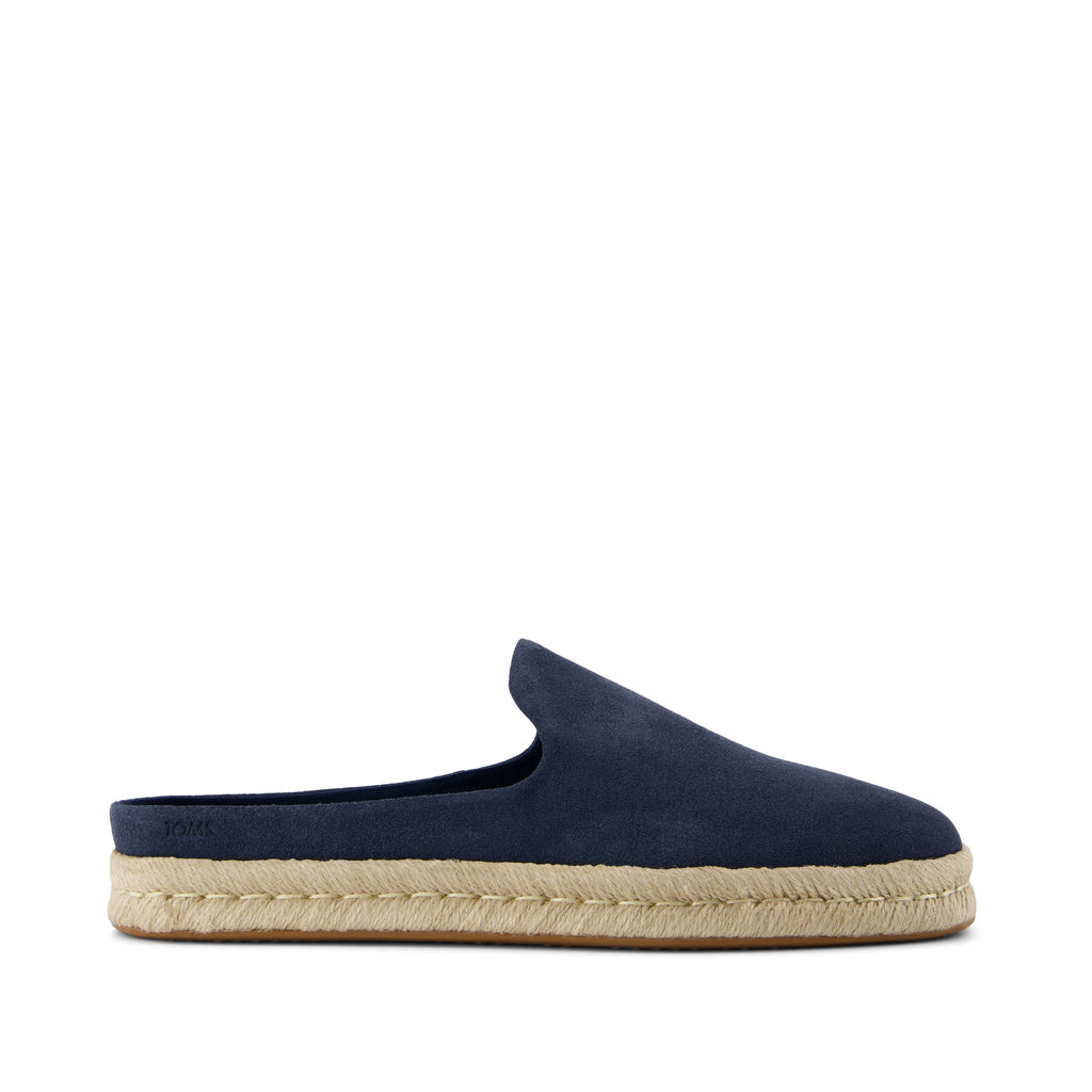 Santiago Mule - Navy Suede Side View