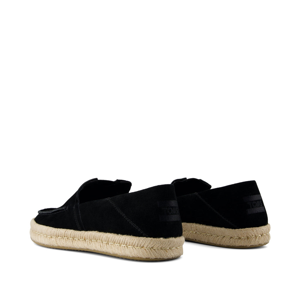 Alonso Rope Loafer - Black Suede Back View