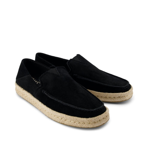 Alonso Rope Loafer - Black Suede Front View