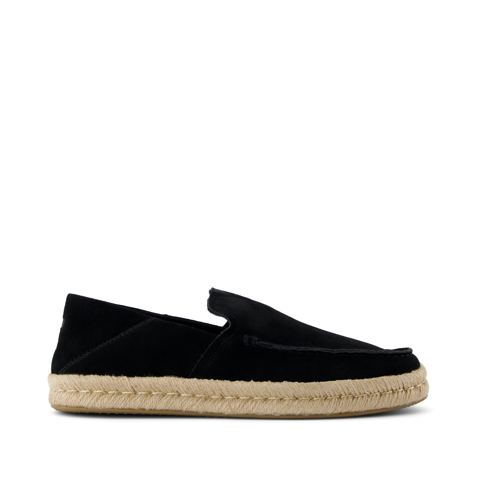 Alonso Rope Loafer - Black Suede Side View