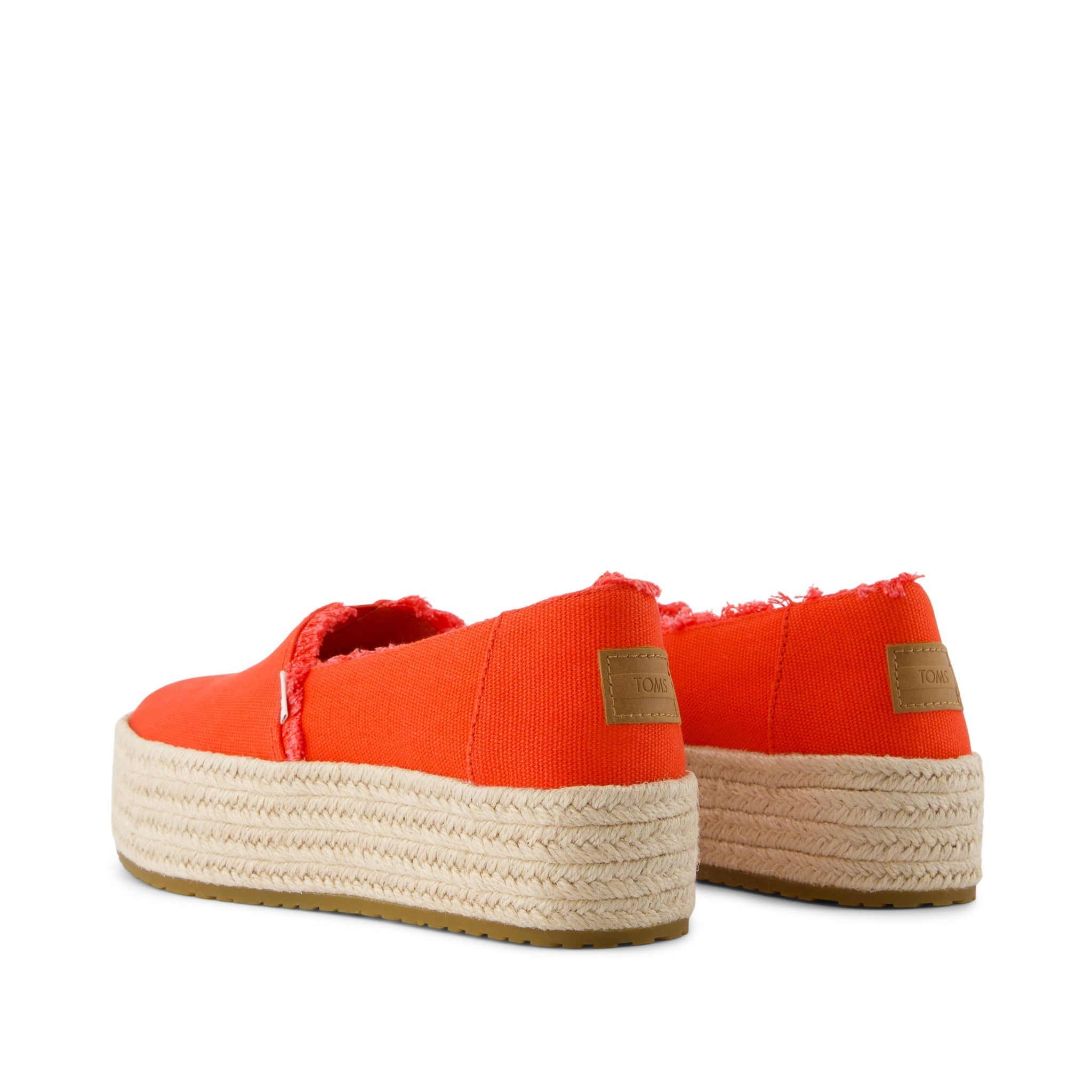 Valencia Platform Espadrille - Flame Canvas Back View