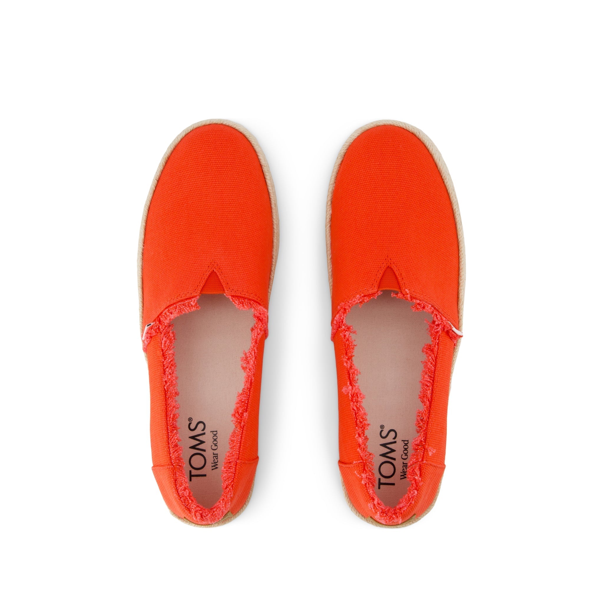 Valencia Platform Espadrille - Flame Canvas Top View