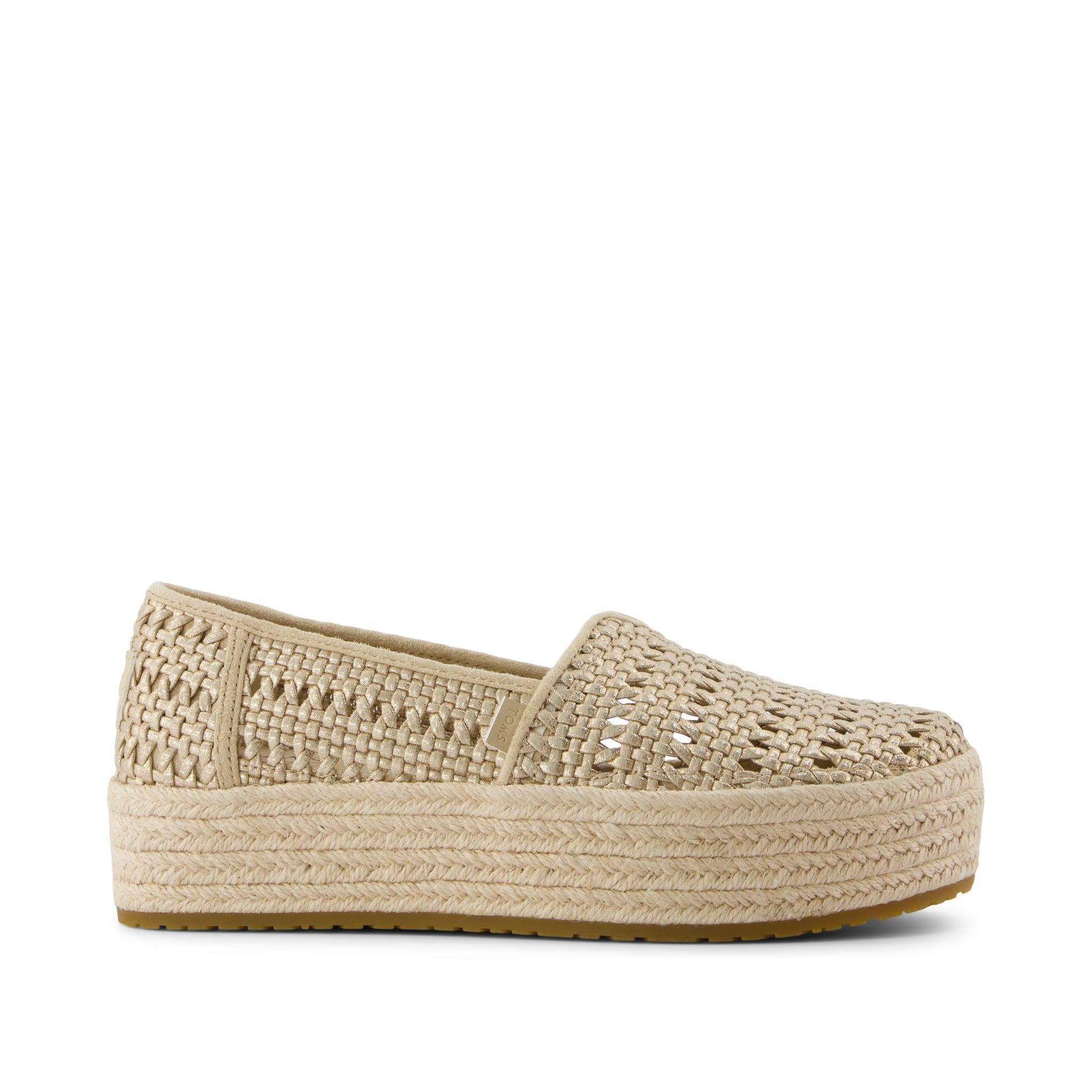 Valencia Espadrille - Champagne Metallic Basket Weave