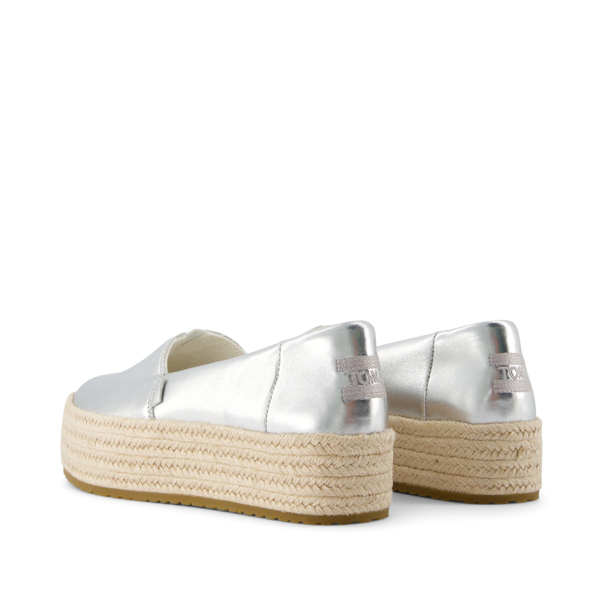 Valencia Espadrille - Silver Metallic Nappa Leather Back View