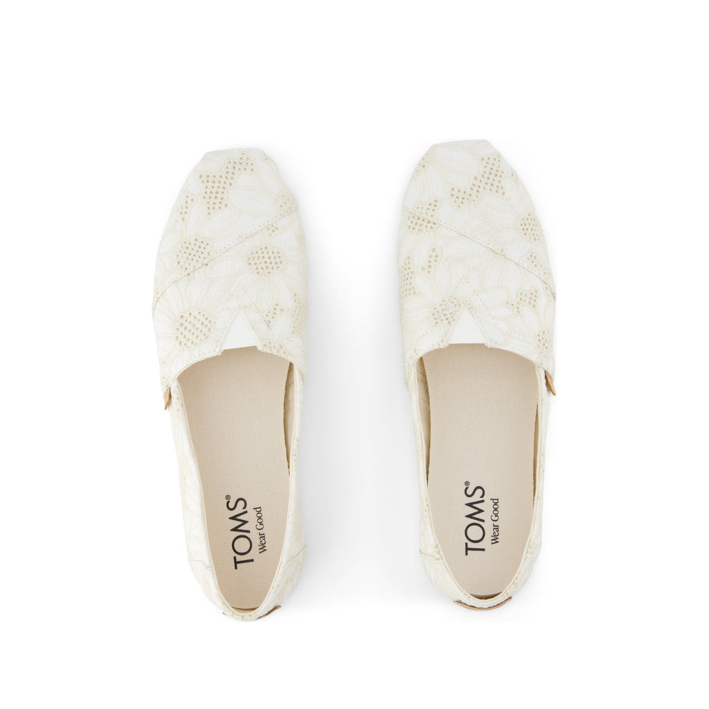 Alpargata Classic - Natural Floral Eyelet Top View