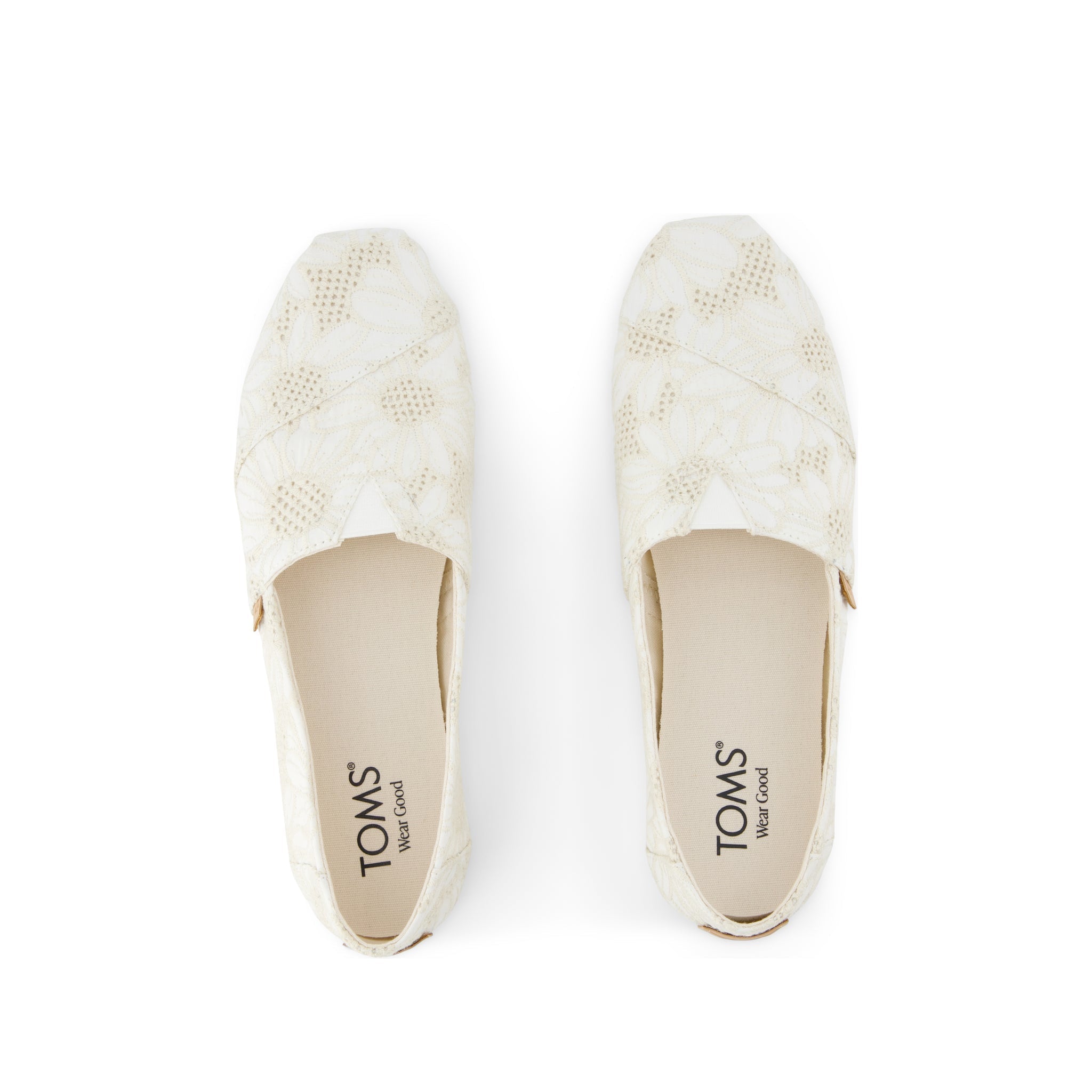Alpargata Classic - Natural Floral Eyelet Top View