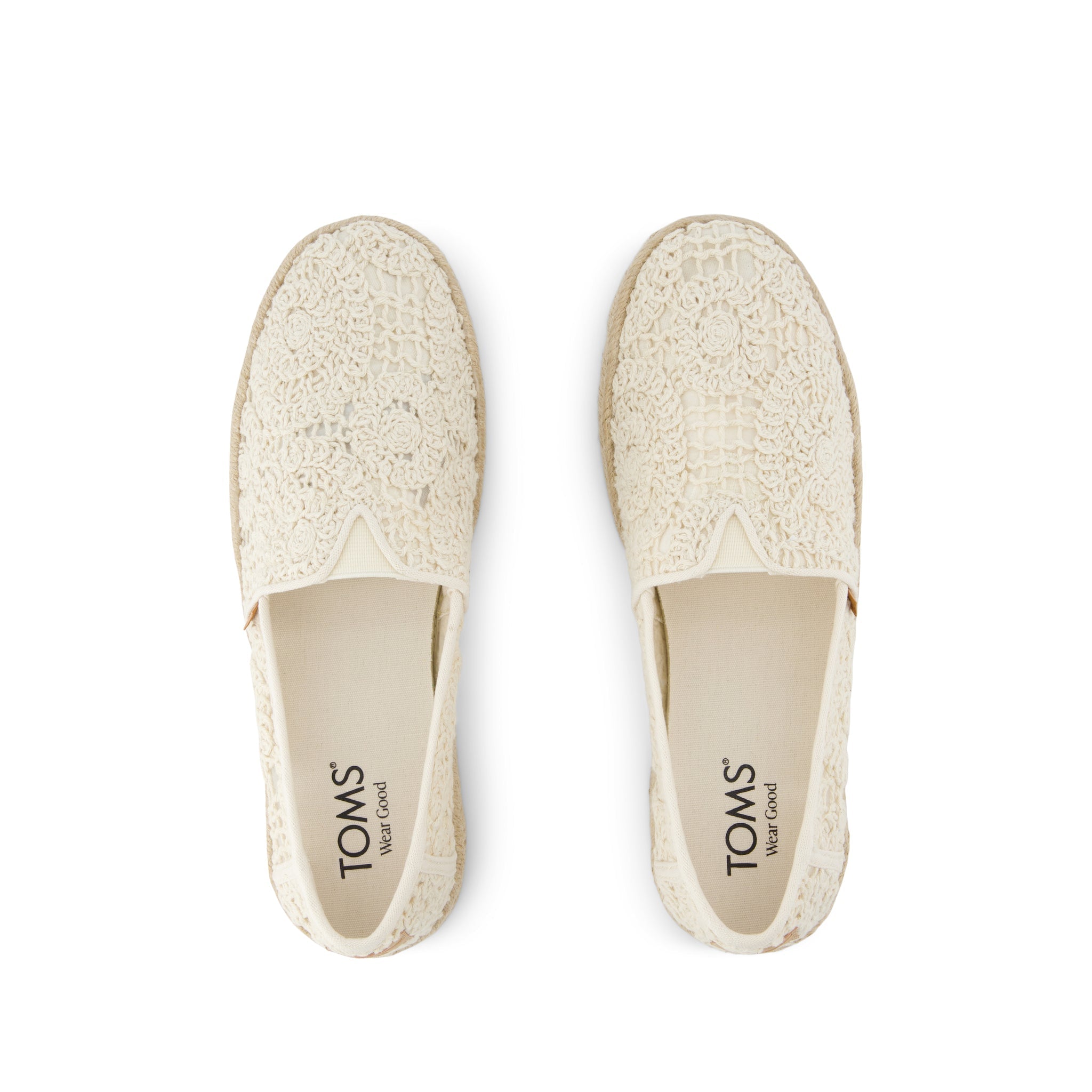 Alpargata Rope 2.0 Espadrille - Natural Crochet Lace Top View