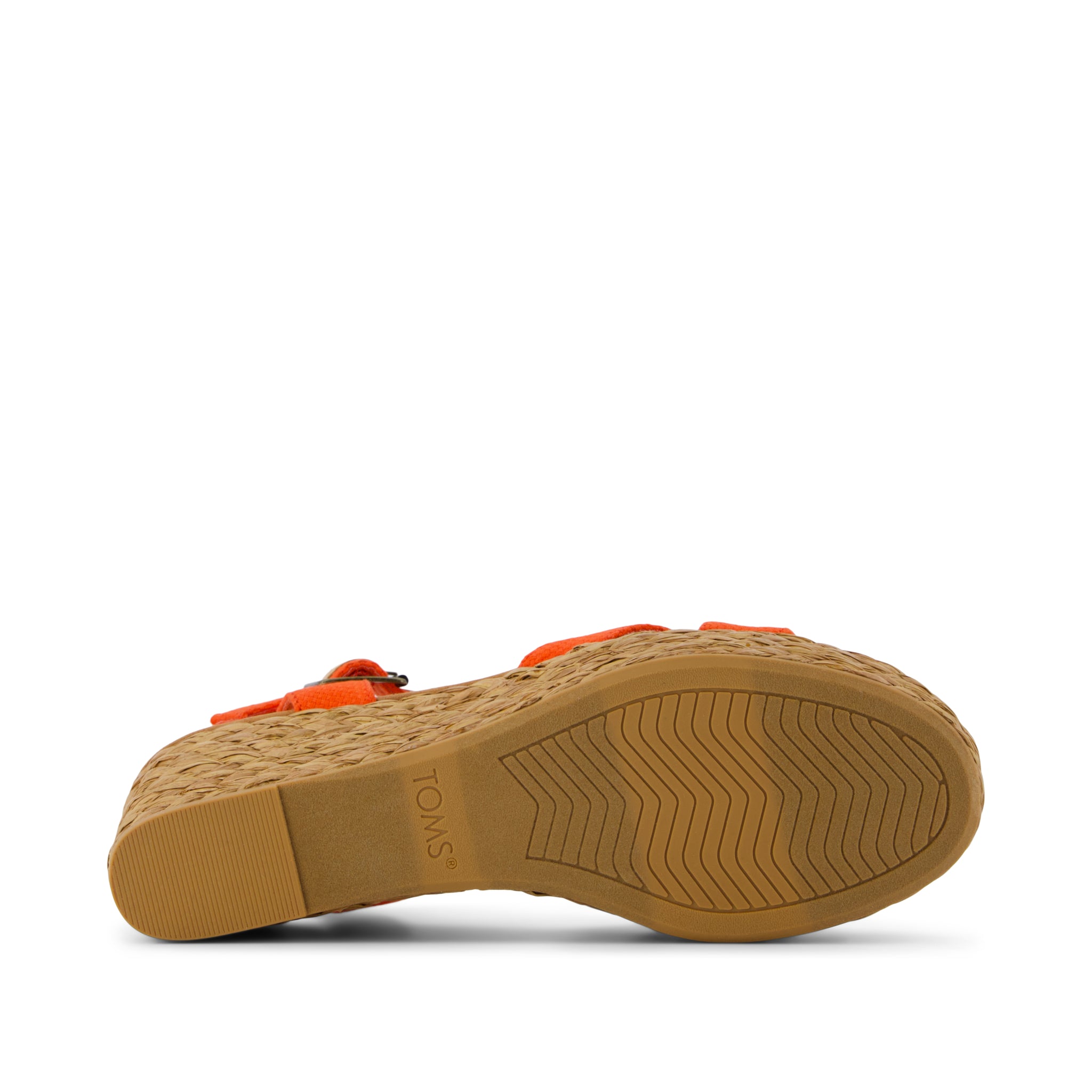Audrey Wedge Sandal - Flame Beachside Woven Bottom Sole View
