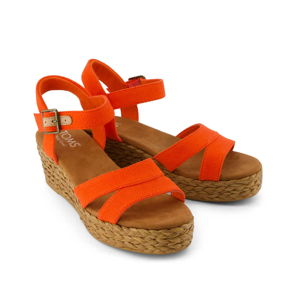 Audrey Wedge Sandal - Flame Beachside Woven Front View