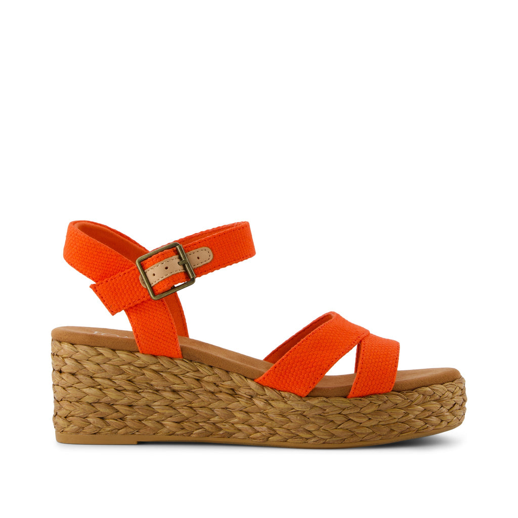 Audrey Wedge Sandal - Flame Beachside Woven Side View