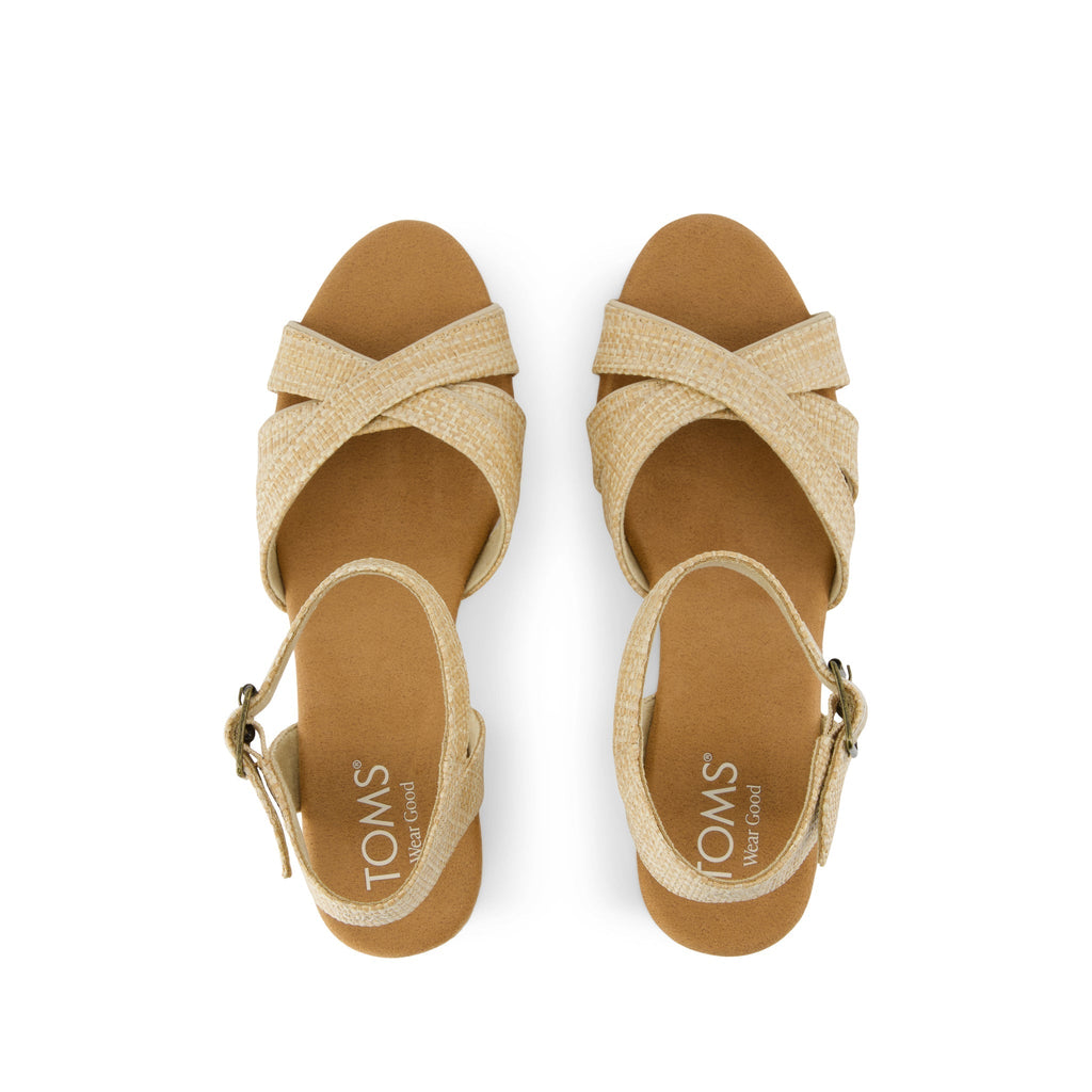 Majorca Rope Strappy Platform Sandal - Almond Raffia Top View
