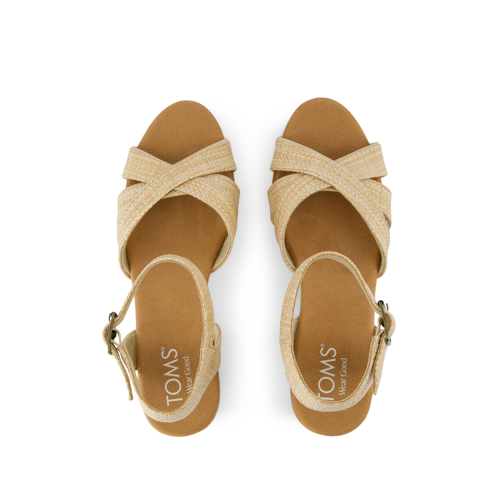 Majorca Rope Strappy Platform Sandal - Almond Raffia Top View