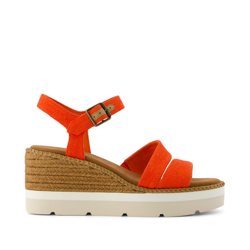Darya Wedge Platform Sandal - Flame Side View