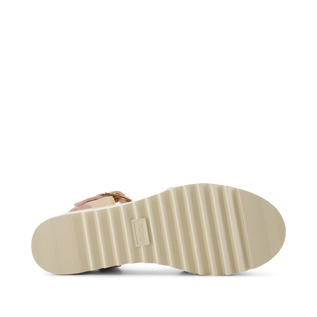 Diana Wedge Sandal - Pale Rose Metallic Suede Bottom Sole View