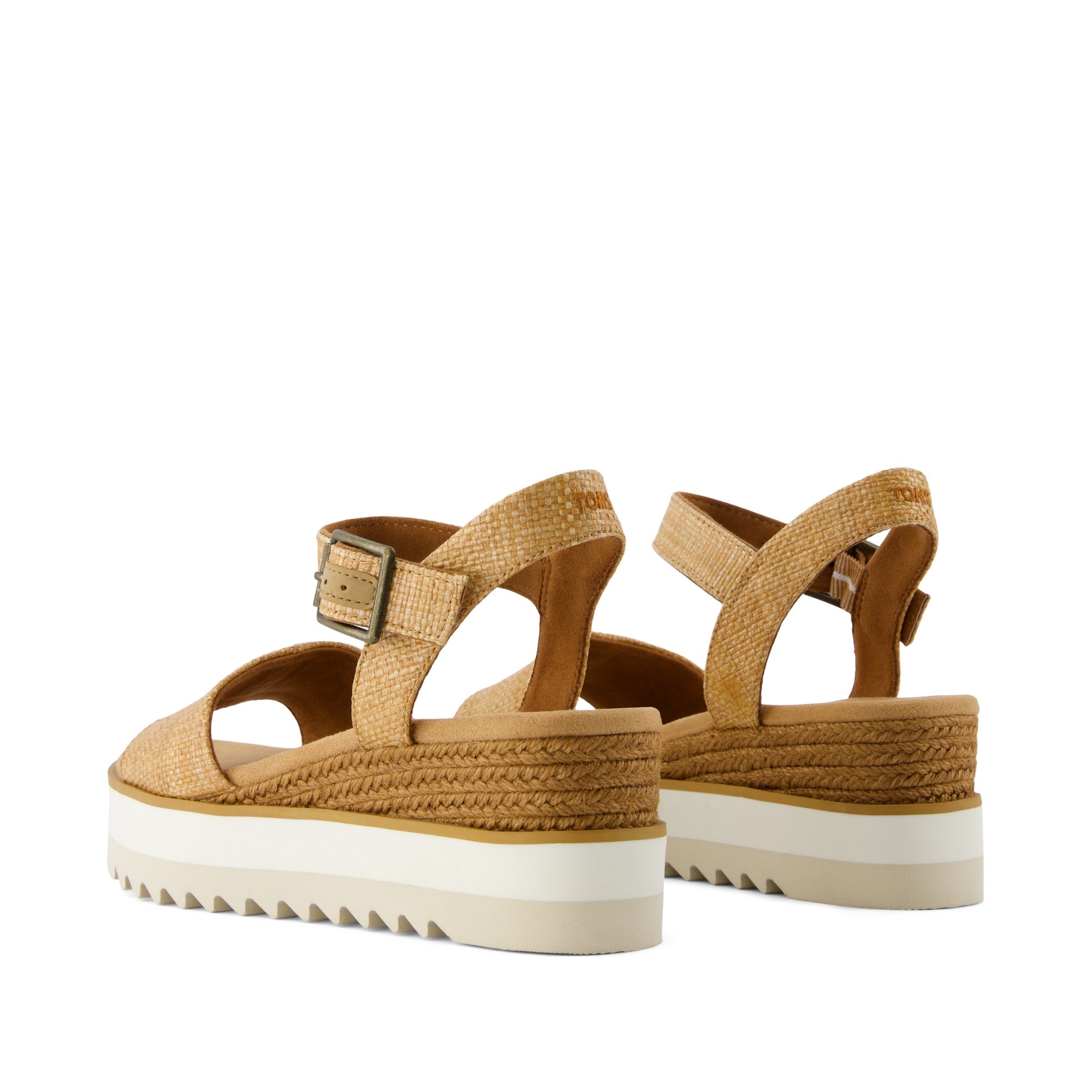 Diana Wedge Sandal - Brown Sugar Raffia Back View