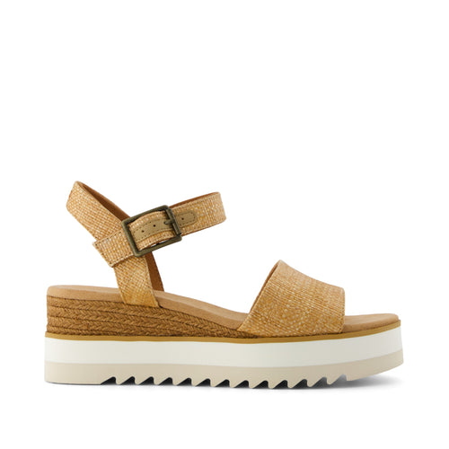 Diana Wedge Sandal - Brown Sugar Raffia Side View