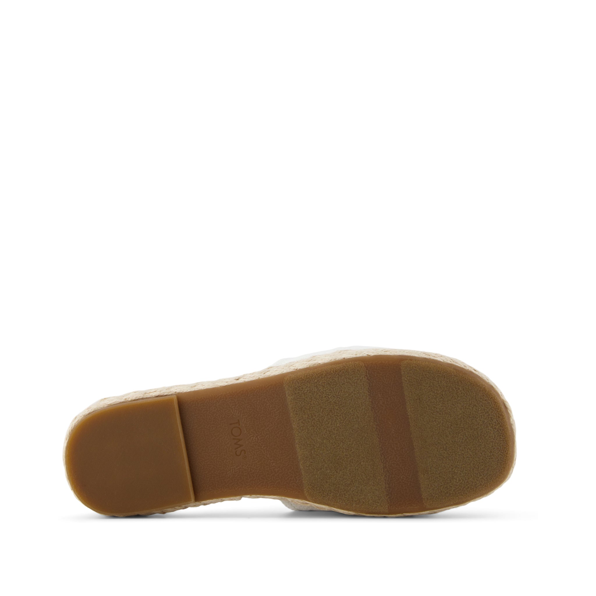 Abby Slide Flatform Espadrille Sandal - White Beachside Woven Bottom Sole View