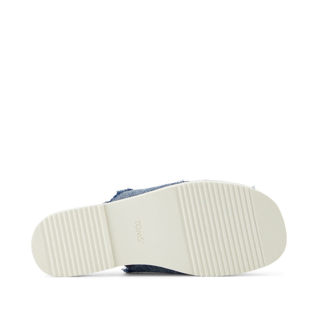 Mae Crossover Slide Sandal - Dark Sky Textured Denim Bottom Sole View