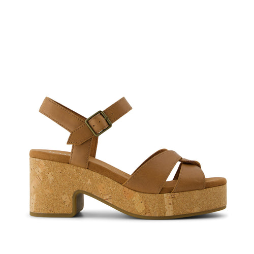 Isla Heeled Sandal - Brown Sugar Leather Side View