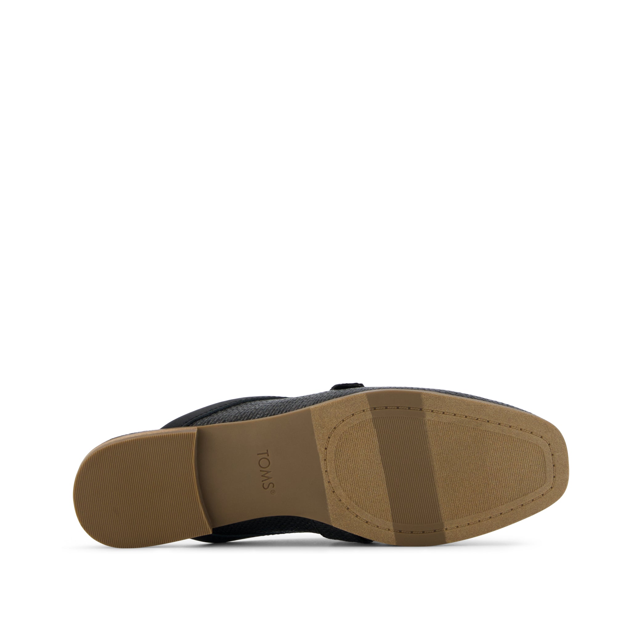 Lynette Mule - Black Raffia and Leather Bottom Sole View