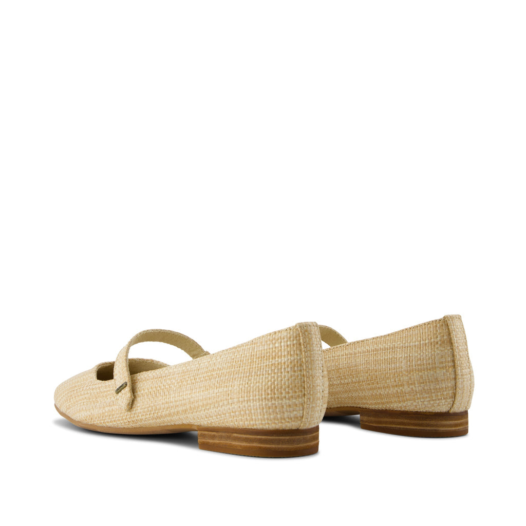 Bianca Flat - Almond Raffia Back View