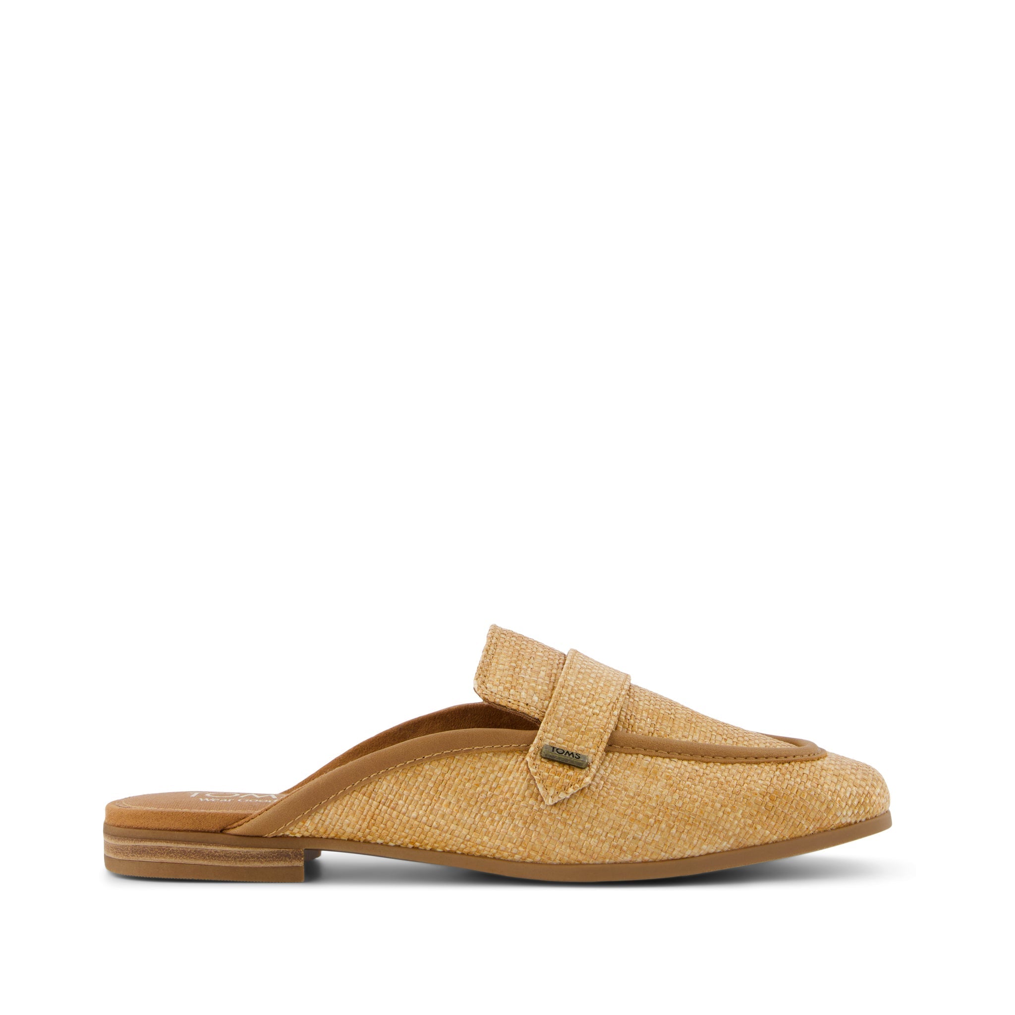 Lynette Mule - Brown Sugar Raffia and Leather Side View