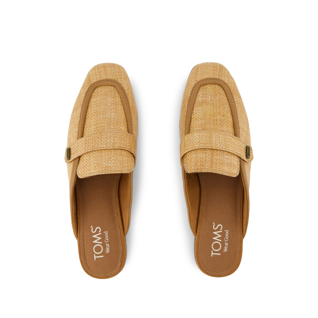 Lynette Mule - Brown Sugar Raffia and Leather Top View