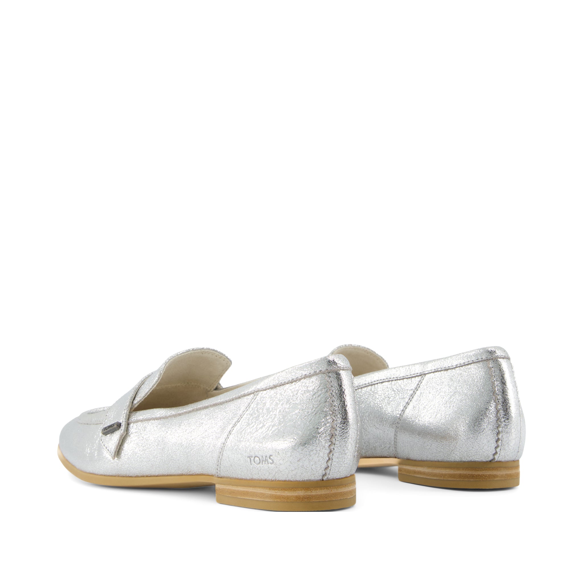 Lynette Loafer - Silver Crinkle Leather Back View