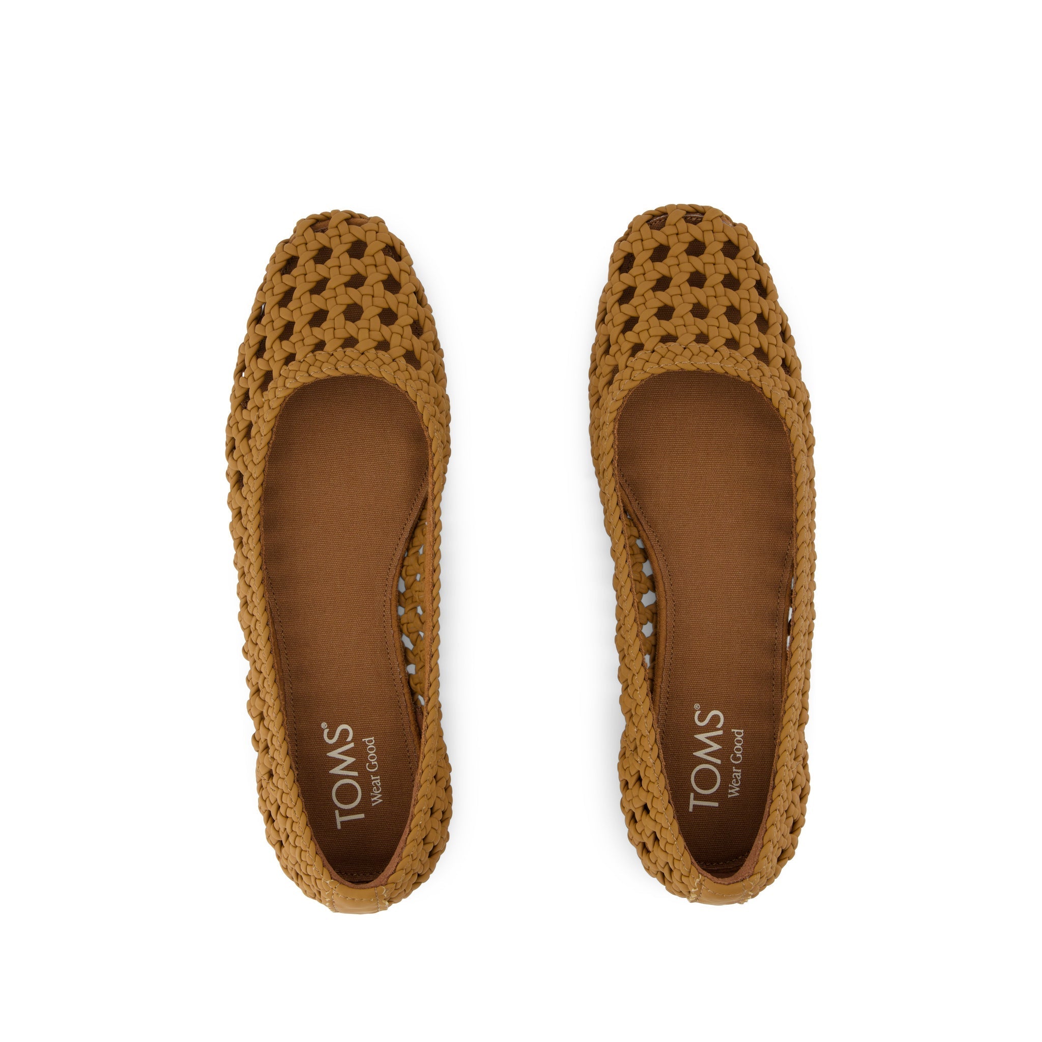 Briella Flat - Brown Sugar Woven Basket Top View