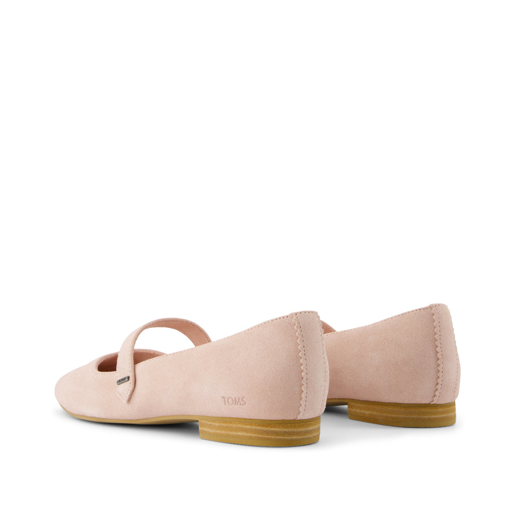 Bianca Flat - Pale Rose Suede Back View
