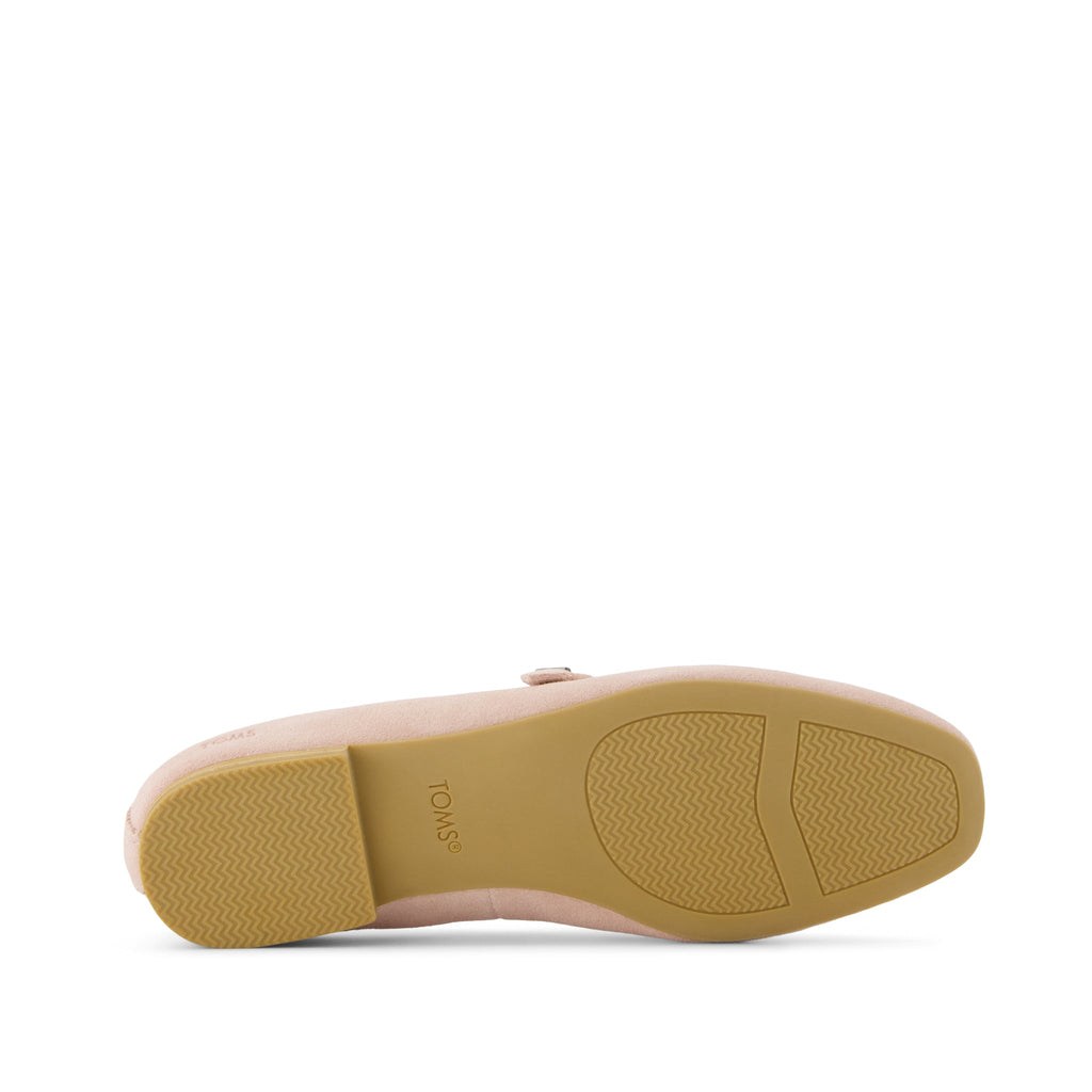 Bianca Flat - Pale Rose Suede Bottom Sole View