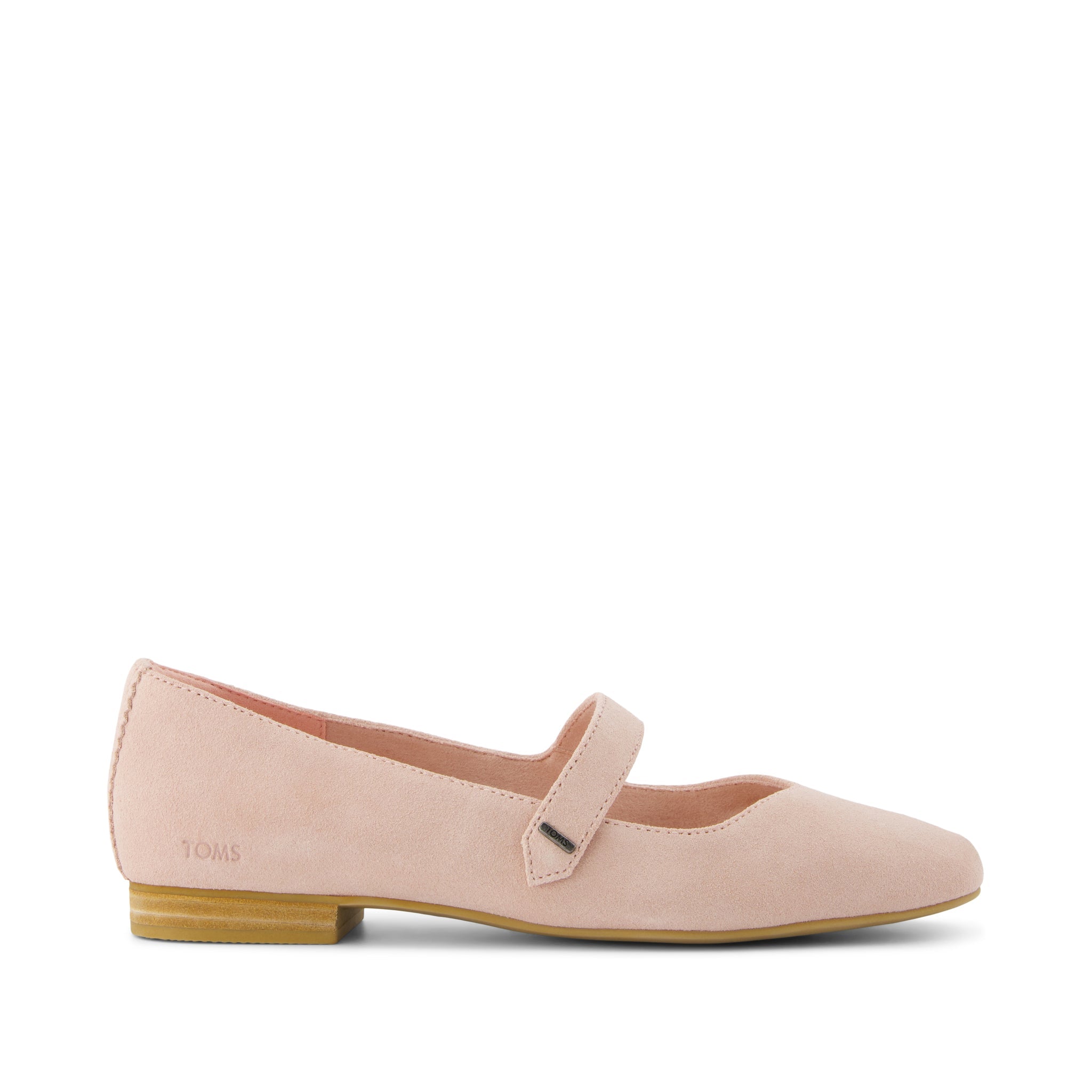 Bianca Flat - Pale Rose Suede Side View