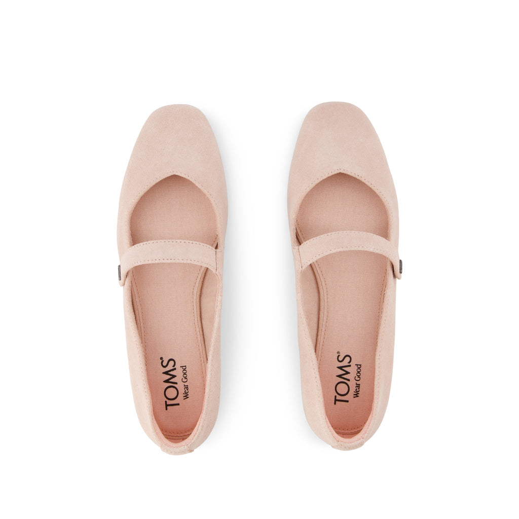 Bianca Flat - Pale Rose Suede Top View