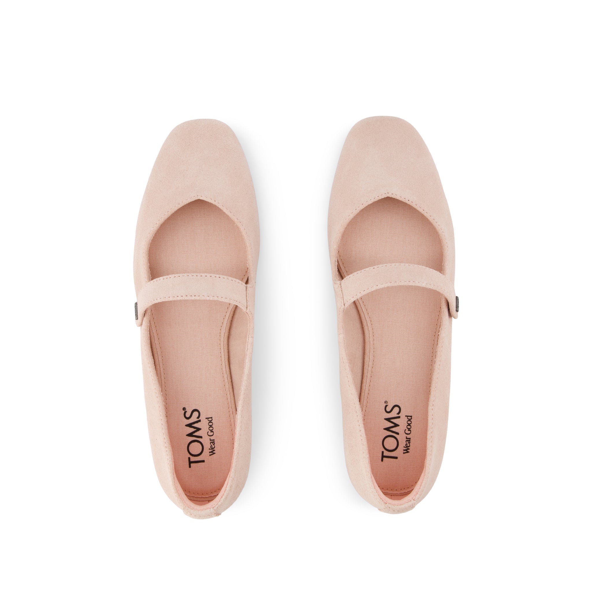 Bianca Flat - Pale Rose Suede Top View