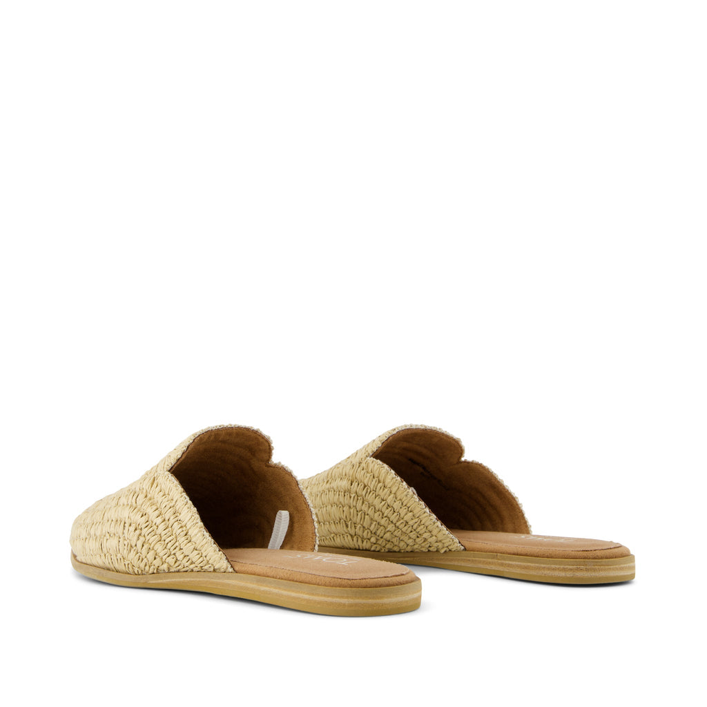 Jade Flat - Almond Raffia Back View