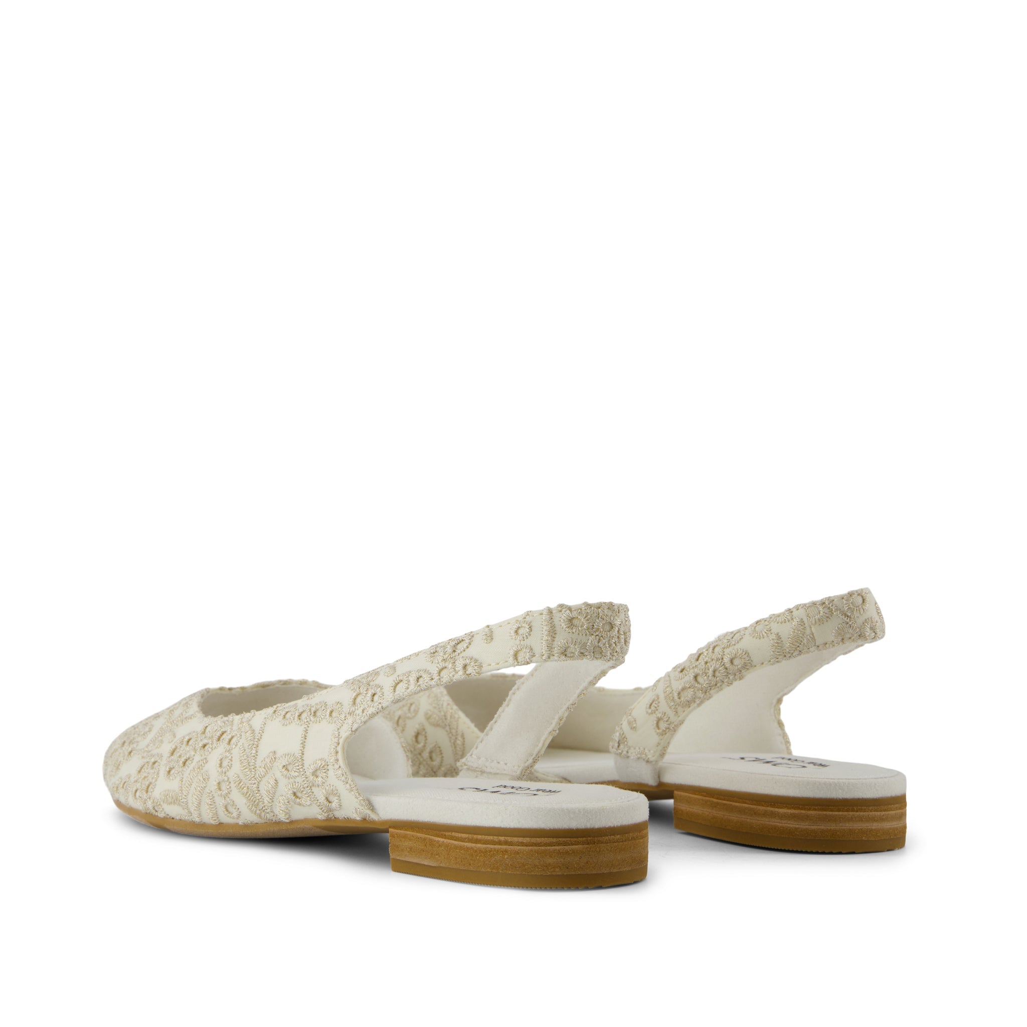 Briella Slingback Ballet Flat - Beige  Botanical Eyelet Back View