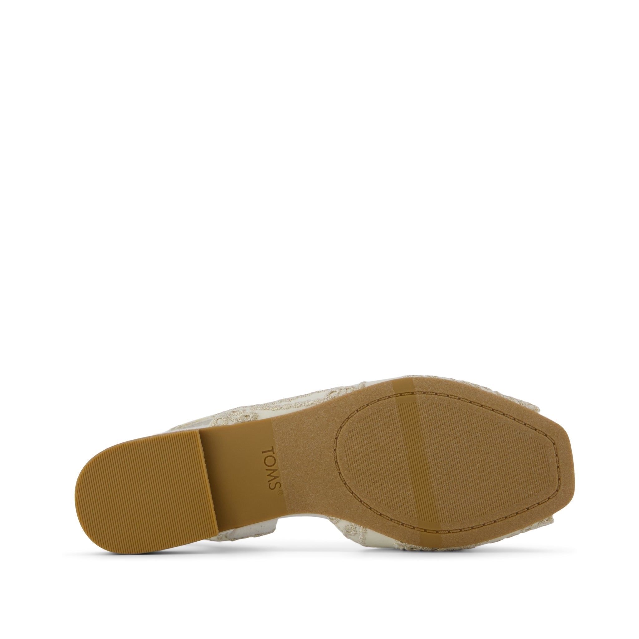 Briella Slingback Ballet Flat - Beige  Botanical Eyelet Bottom Sole View