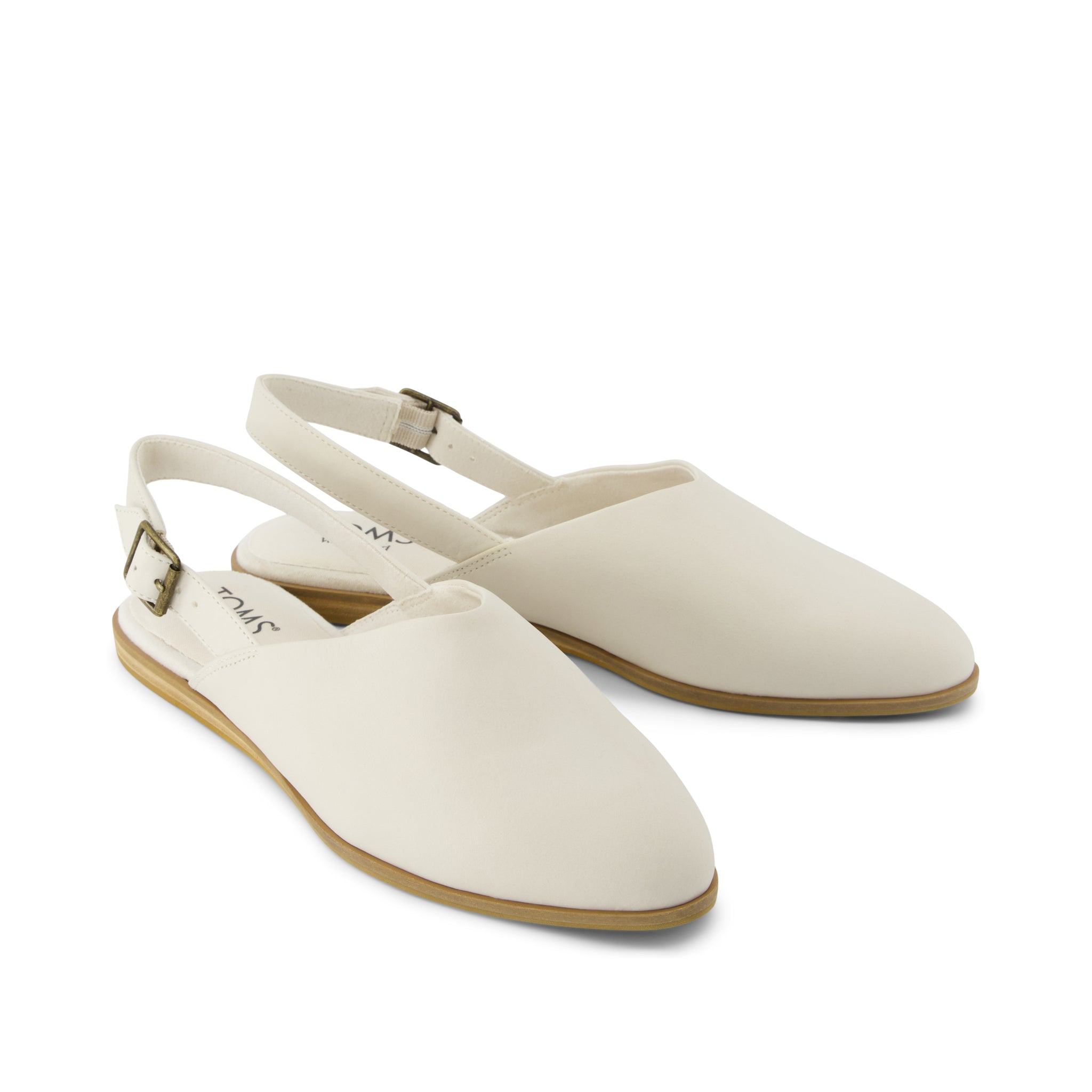 Jade Slingback Flat - Light Sand Leather Front View