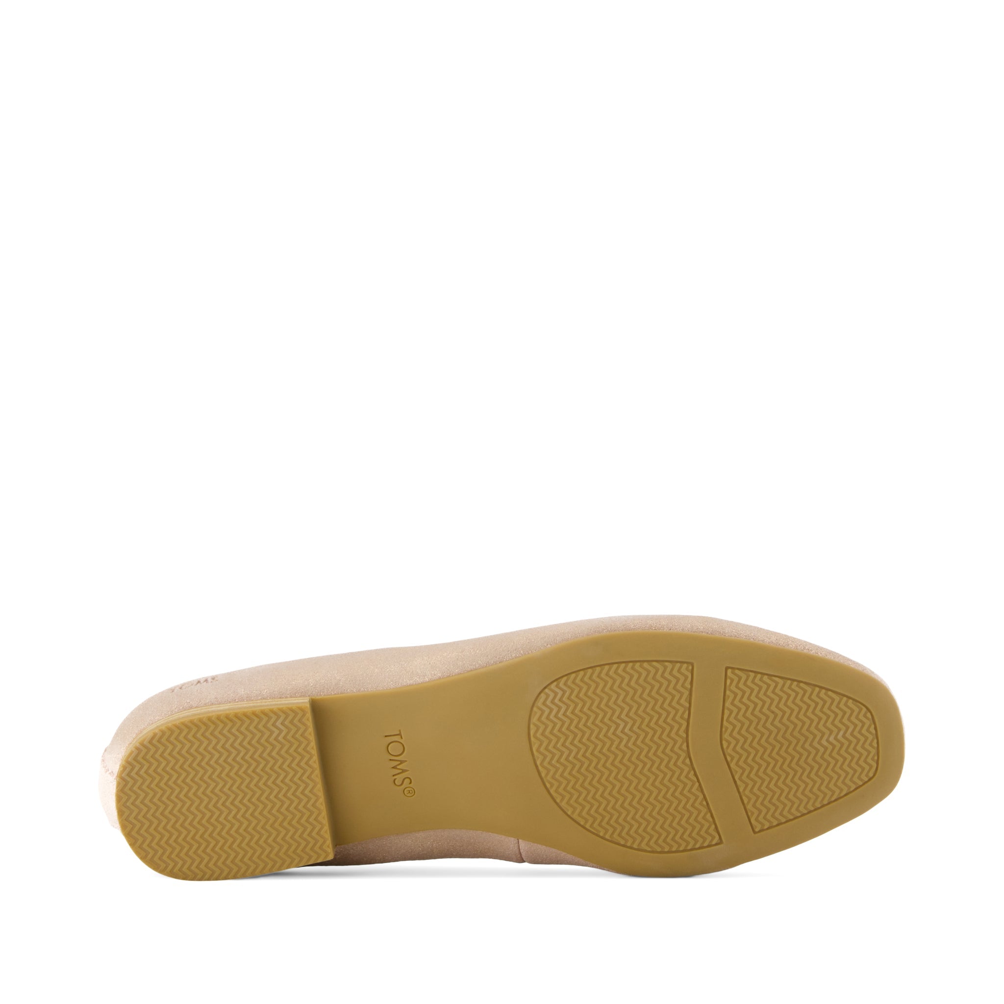 Briella Flat - Pale Rose Metallic Suede Bottom Sole View